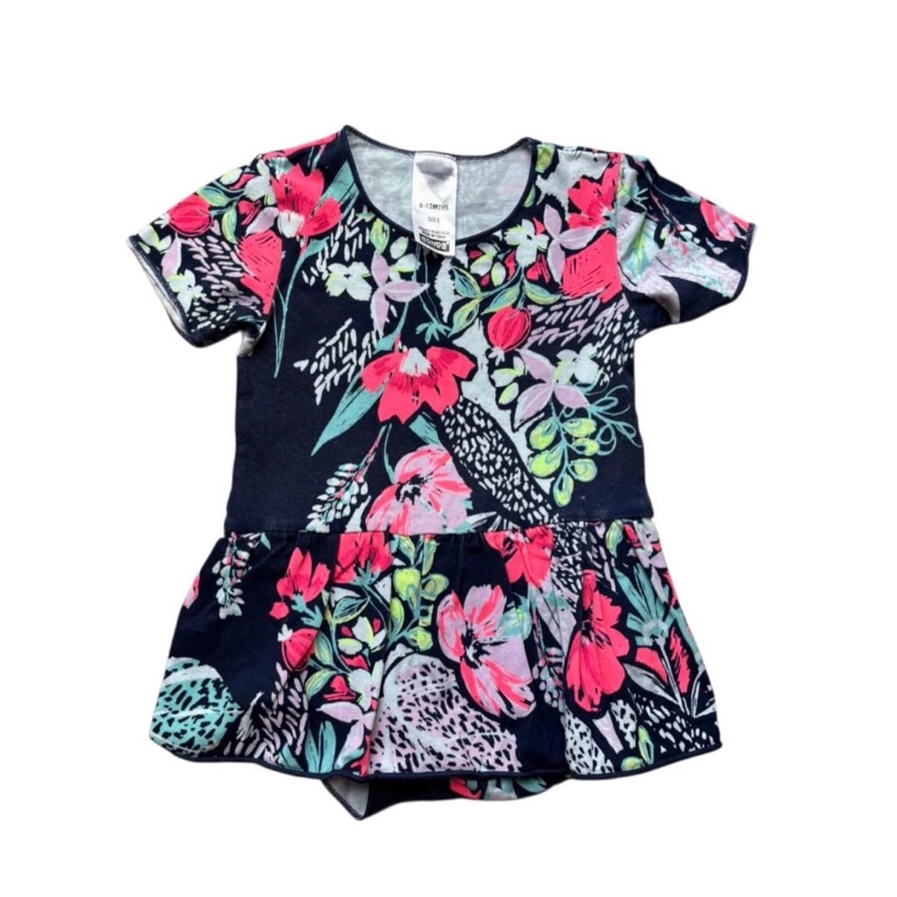 Bonds Kids Floral Short Sleeve Tee - Pink and Green